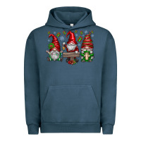 Pigment Midnight Navy christmas gnomes celebration Urban Hoodie - CowhideDigitalArt
