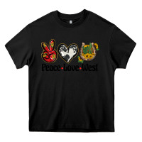 Black peace love west Heavy Core Tee - BarkalooDesign