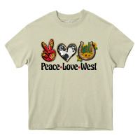Mossy peace love west Heavy Core Tee - BarkalooDesign