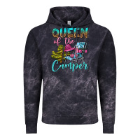 Cloud Black Queen Of The Camper Vintage Hoodie - BundleAndBundleShop