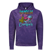 Cloud Purple Queen Of The Camper Vintage Hoodie - BundleAndBundleShop