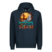 Navy something in the orange olivia Premium Hoodie - OliviaCreatesArt