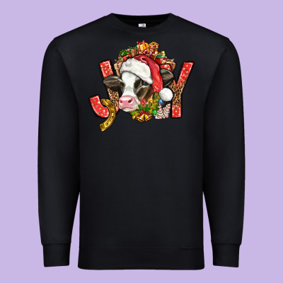 Joy Christmas With Cow Bbs Premium Sweatshirt Designed By Bundleandbundleshop