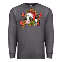 Charcoal Heather joy christmas with cow bbs Premium Sweatshirt - BundleAndBundleShop