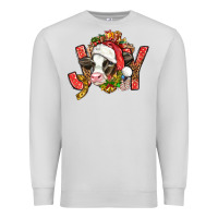 Dove Grey joy christmas with cow bbs Premium Sweatshirt - BundleAndBundleShop
