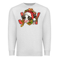 Oatmeal Heather joy christmas with cow bbs Premium Sweatshirt - BundleAndBundleShop