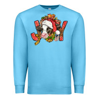 Ocean Blue joy christmas with cow bbs Premium Sweatshirt - BundleAndBundleShop