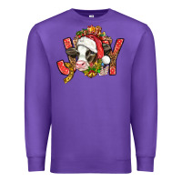 Purple joy christmas with cow bbs Premium Sweatshirt - BundleAndBundleShop