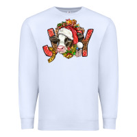 White joy christmas with cow bbs Premium Sweatshirt - BundleAndBundleShop