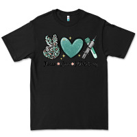 Black peace love phlebotomy Premium Tee - MaliasSmallBusiness