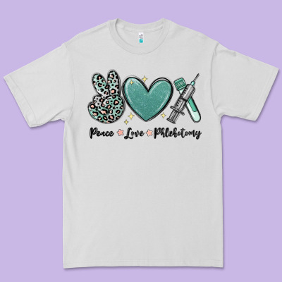 Peace Love Phlebotomy Premium Tee Designed By Maliassmallbusiness