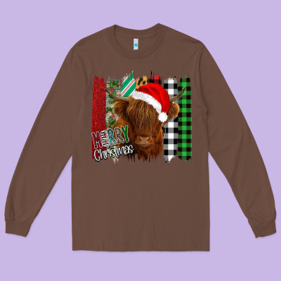 Merry Christmas Cow Long Sleeve Tee Designed By Bettercallsaul