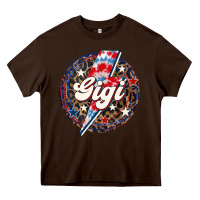 Chocolate Brown Western Gigi Patriotic Heavy Core Tee - LillyAllenDesigns