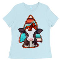 Baby Blue baby calf arrowhead Ladies Tee - Jasminsmagicworld