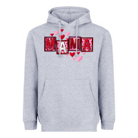 Heather Grey Mother's Day mama hearts Heavyweight Hoodie - FaDigitalArtStudio