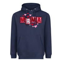 Navy Mother's Day mama hearts Heavyweight Hoodie - FaDigitalArtStudio