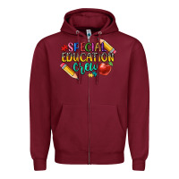 Burgundy special education crew Zipper Hoodie - CowGirlArtShop