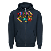Navy special education crew Zipper Hoodie - CowGirlArtShop