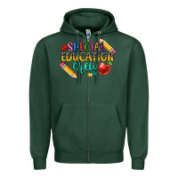 Sports Green special education crew Zipper Hoodie - CowGirlArtShop