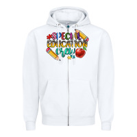 White special education crew Zipper Hoodie - CowGirlArtShop
