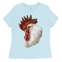 Baby Blue Leghorn Rooster Head Ladies Tee - LillyAllenDesigns