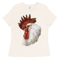 Bone Leghorn Rooster Head Ladies Tee - LillyAllenDesigns