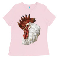 Bubblegum Pink Leghorn Rooster Head Ladies Tee - LillyAllenDesigns