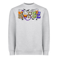 Heather Grey Halloween Nurse Heavyweight Sweatshirt - texasbilliewilder