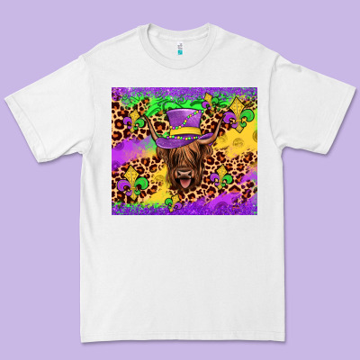 Highland Cow Mardi Gras Tumbler Premium Tee Designed By Jahusdesignshop