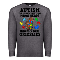 Charcoal Heather Autism grizzlies Premium Sweatshirt - FaDigitalArtStudio