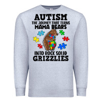 Heather Grey Autism grizzlies Premium Sweatshirt - FaDigitalArtStudio