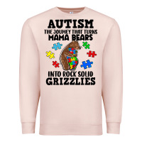 Pale Pink Autism grizzlies Premium Sweatshirt - FaDigitalArtStudio