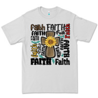 Dove Grey faith cross Premium Tee - MaliasSmallBusiness
