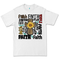 White faith cross Premium Tee - MaliasSmallBusiness