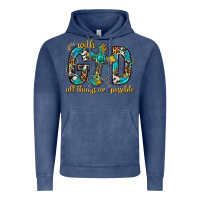 Vintage Denim With God All Things Are Possible With Cross Vintage Hoodie - BundleAndBundleShop