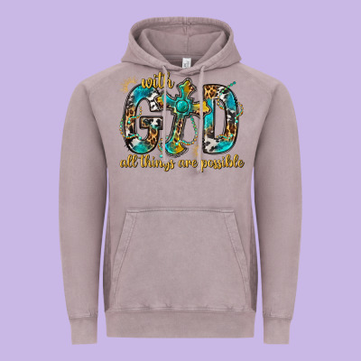 With God All Things Are Possible With Cross Vintage Hoodie Designed By Bundleandbundleshop