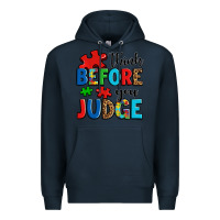 Navy think before you judge Premium Hoodie - OliviaCreatesArt