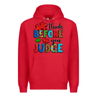 Red think before you judge Premium Hoodie - OliviaCreatesArt