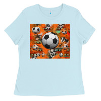 Baby Blue soccer aztec glitter tumbler Ladies Tee - Jasminsmagicworld
