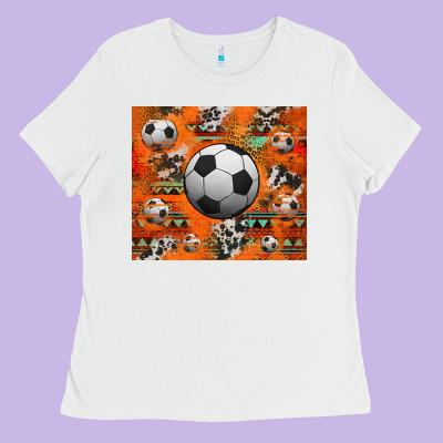 Soccer Aztec Glitter Tumbler Ladies Tee Designed By Jasminsmagicworld