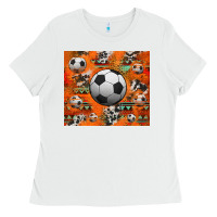 White soccer aztec glitter tumbler Ladies Tee - Jasminsmagicworld