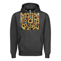 Charcoal Heather America flag sunflower star tumbler Zipper Hoodie - HowdyJamesFarm