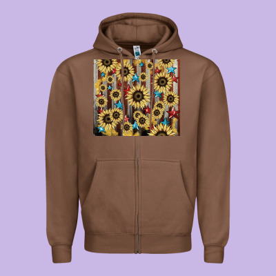 America Flag Sunflower Star Tumbler Zipper Hoodie Designed By Howdyjamesfarm