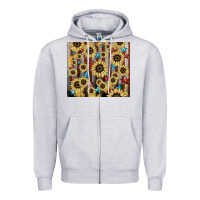 Heather Grey America flag sunflower star tumbler Zipper Hoodie - HowdyJamesFarm