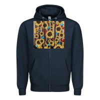 Navy America flag sunflower star tumbler Zipper Hoodie - HowdyJamesFarm