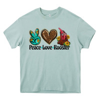 Arona peace love rooster Heavy Core Tee - BarkalooDesign