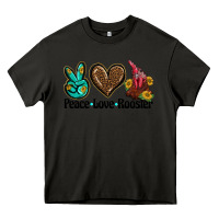 Asphalt peace love rooster Heavy Core Tee - BarkalooDesign