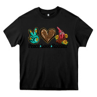 Black peace love rooster Heavy Core Tee - BarkalooDesign