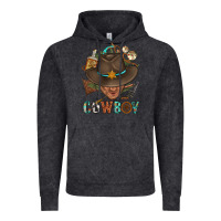 Vintage Black Western Cowboy Portrait With Cactus Vintage Hoodie - BundleAndBundleShop