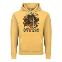 Vintage Mustard Western Cowboy Portrait With Cactus Vintage Hoodie - BundleAndBundleShop